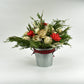 Christmas Floral Arrangement, Rustic Tin Arrangement, Christmas Sola Flowers, Christmas Decor, Christmas Gift, Christmas Arrangement