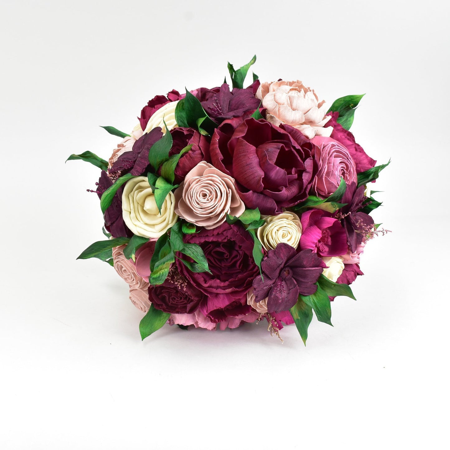 Perfectly Peony Wood Flower Bouquet Collection