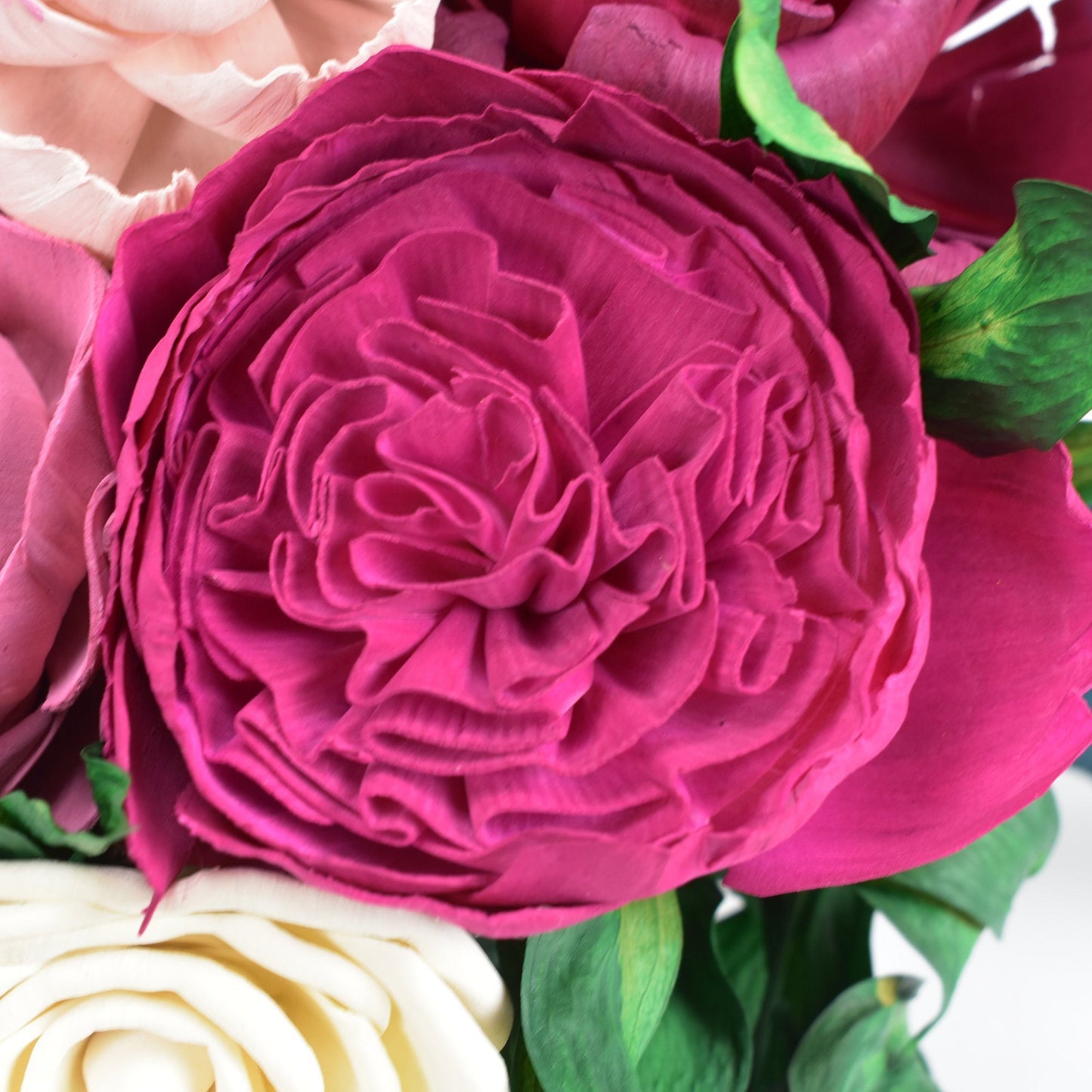 Perfectly Peony Wood Flower Bouquet Collection