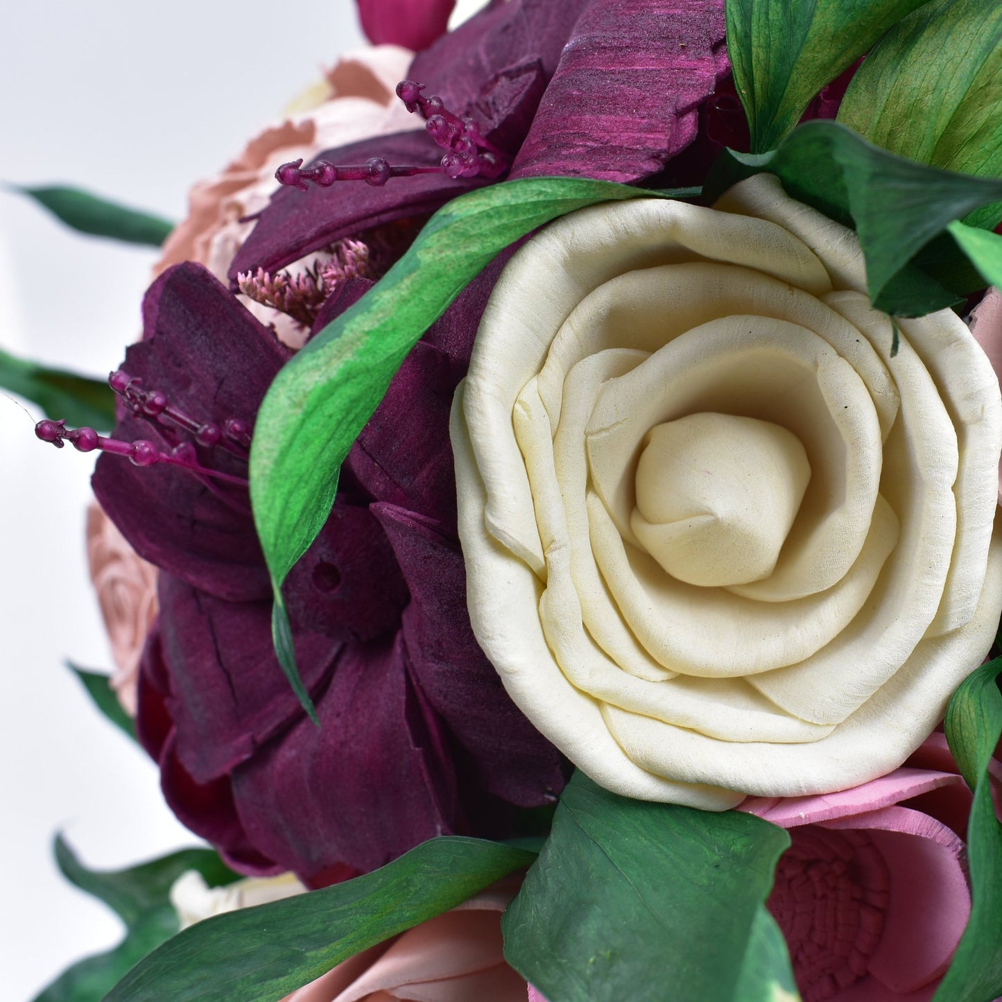 Perfectly Peony Wood Flower Bouquet Collection