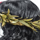 Burgundy Blush Wood Flower Bridal Hair Crown