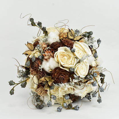 Snowy Mountain Wood Flower Bouquet
