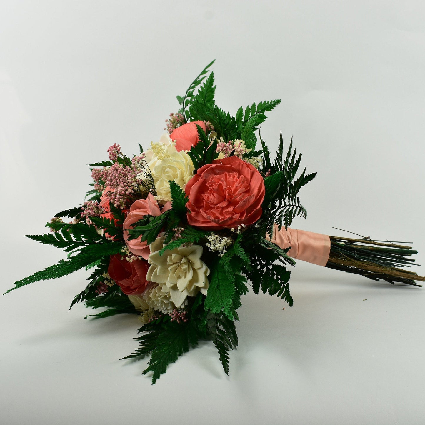 Coral Beach Wood Flower Bouquet