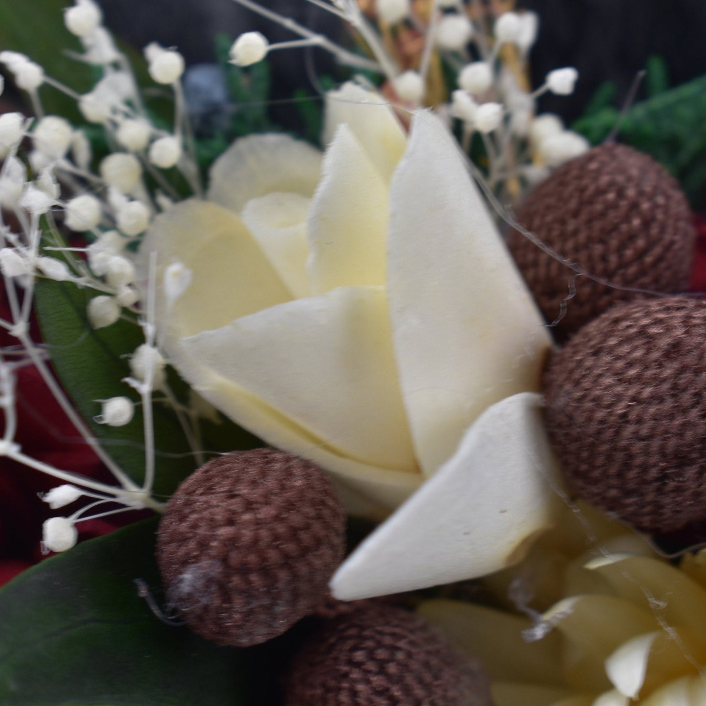 Blushing Beauty Bridal Wood Flower Hair Crown