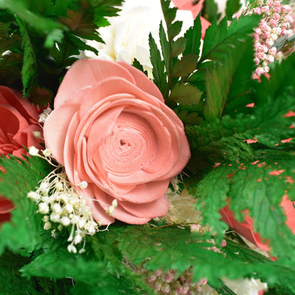 Coral Beach Wood Flower Bouquet
