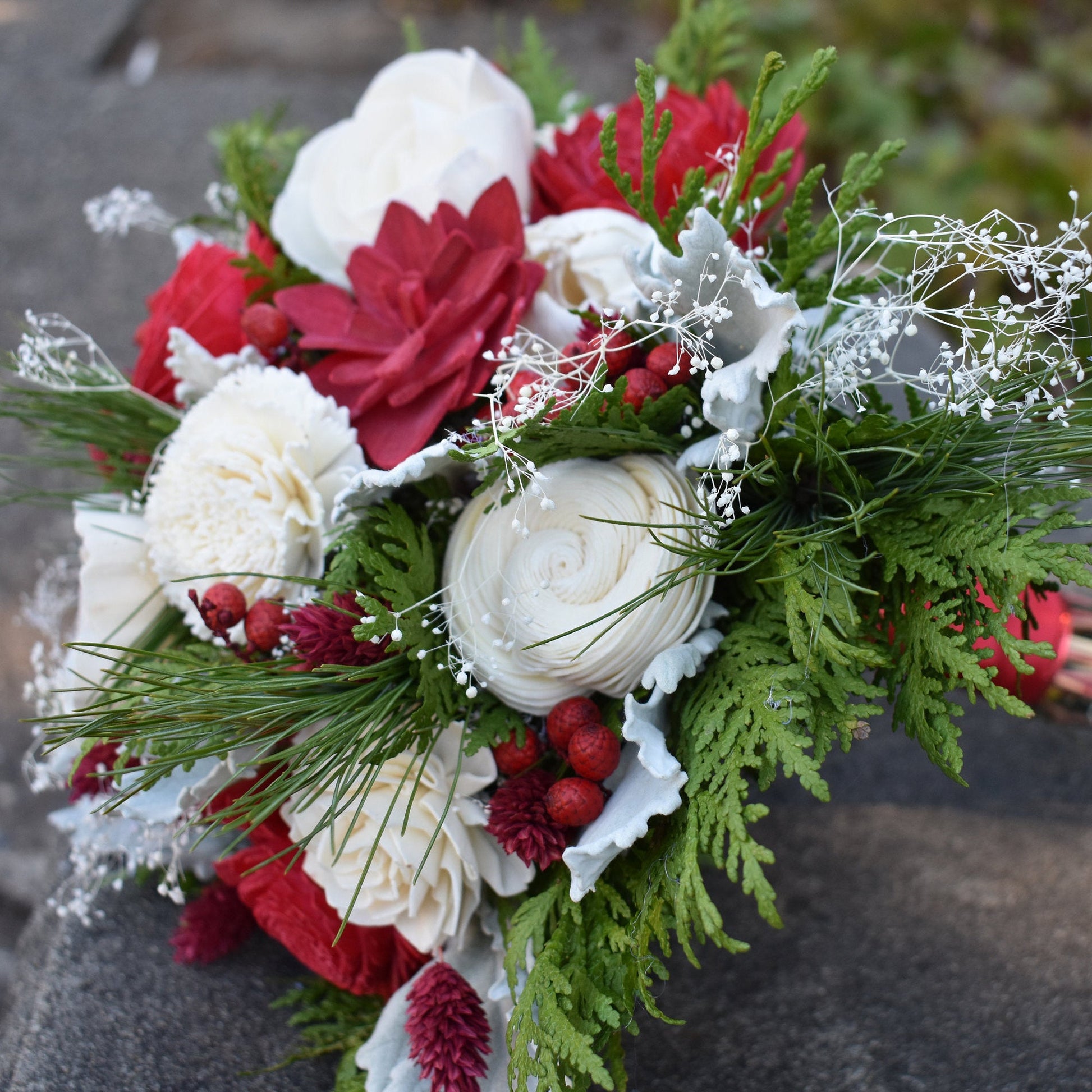 Classic Christmas Winter Wood Flower Bouquet – Woodland Flower Co