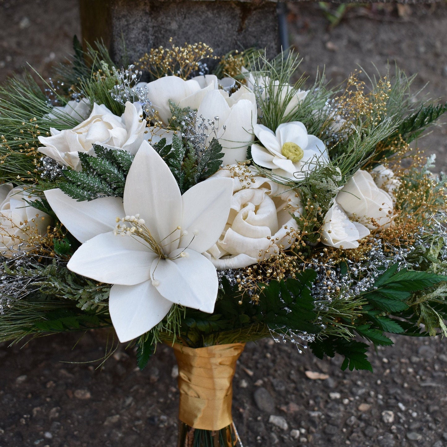 Winter Wonderland Christmas Wood Flower Bouquet