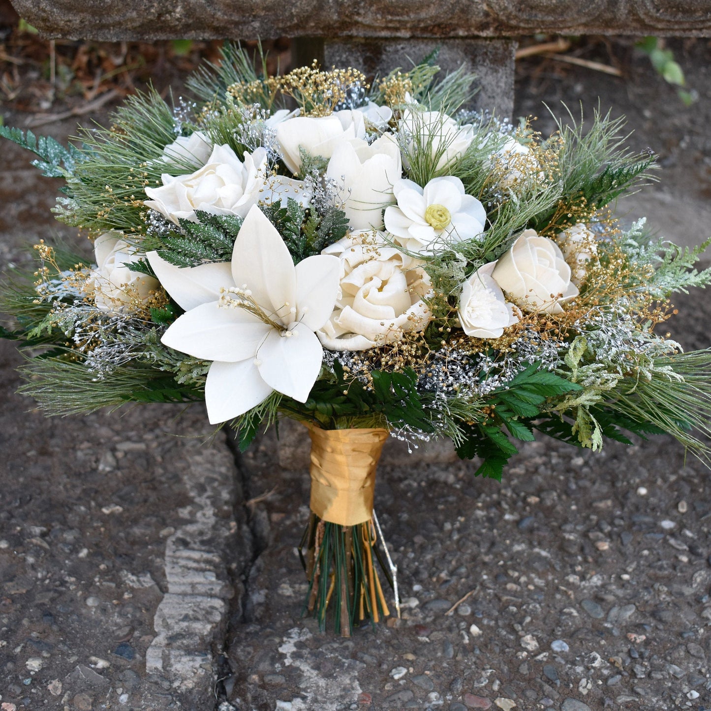 Winter Wonderland Christmas Wood Flower Bouquet