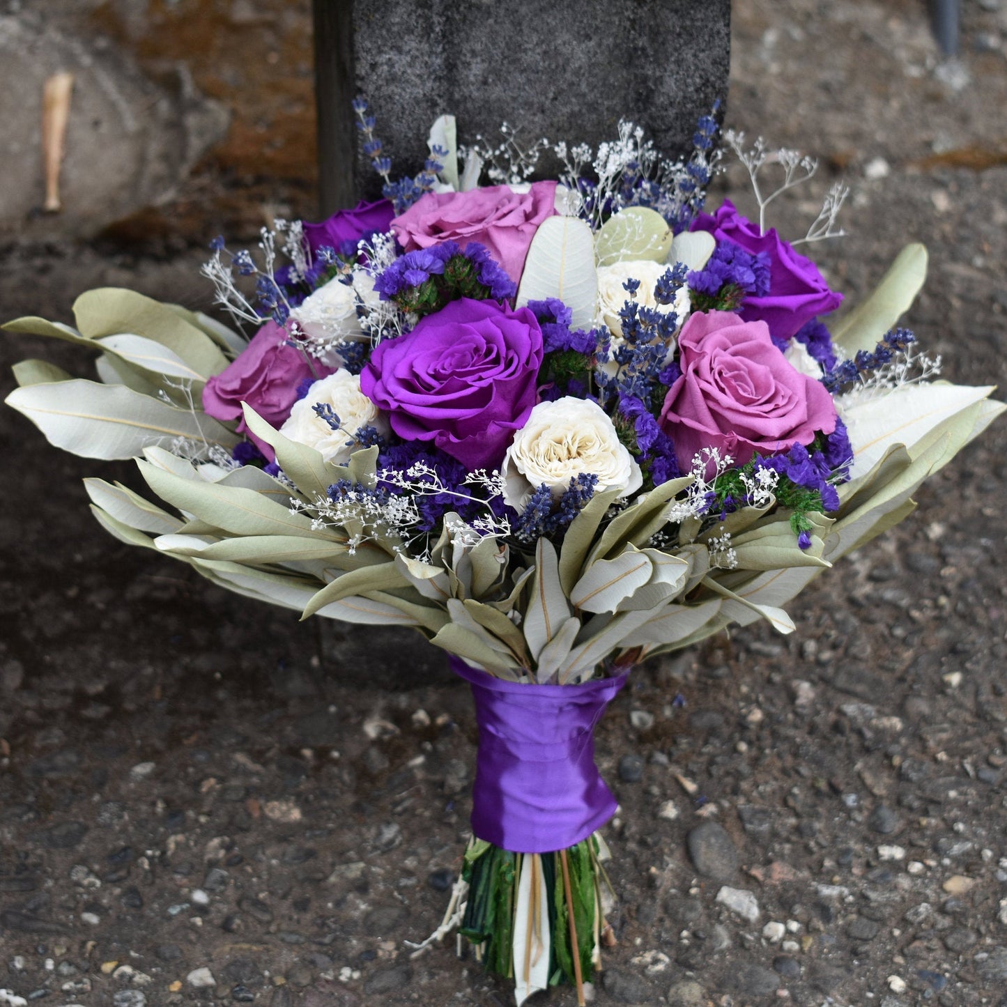 Forget Me Not Real Rose Flower Bouquet