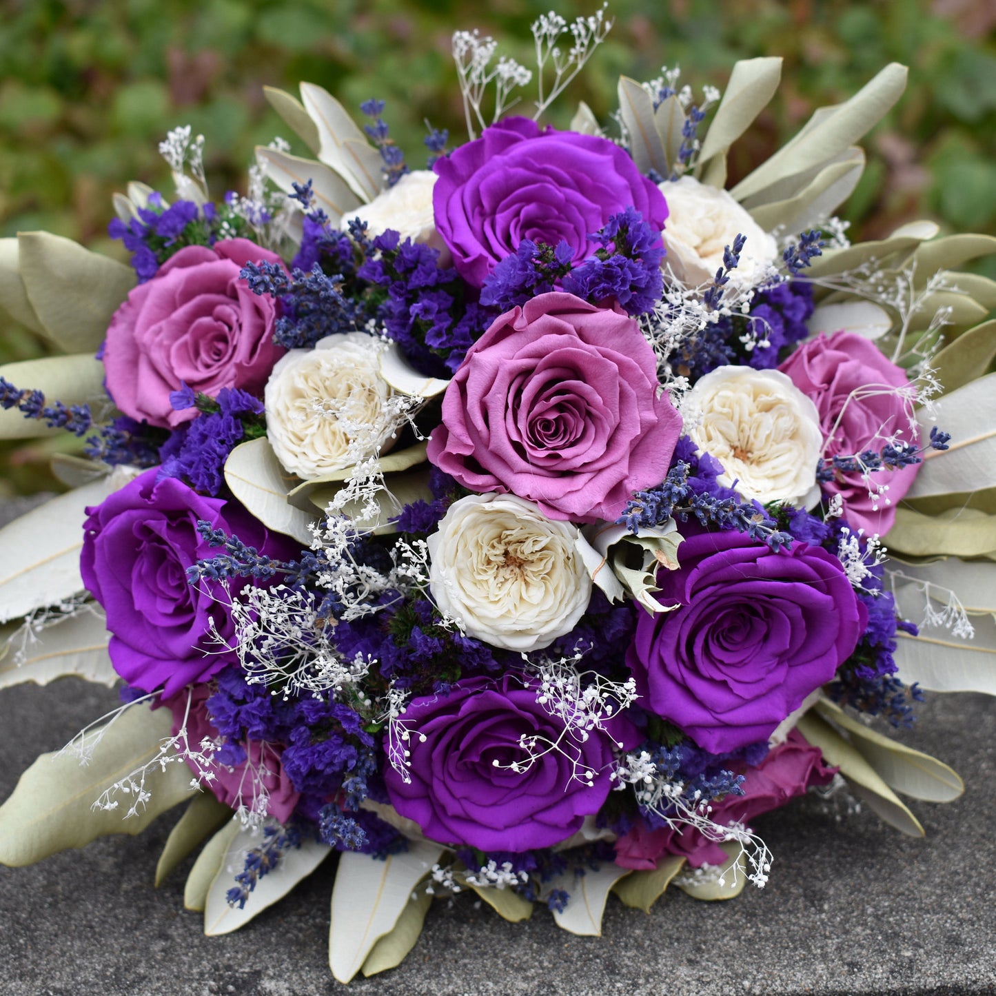 Forget Me Not Real Rose Flower Bouquet