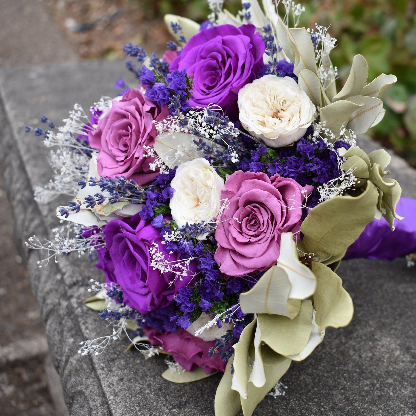 Forget Me Not Real Rose Flower Bouquet