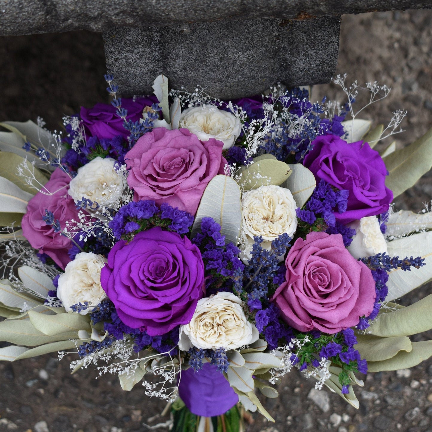 Forget Me Not Real Rose Flower Bouquet