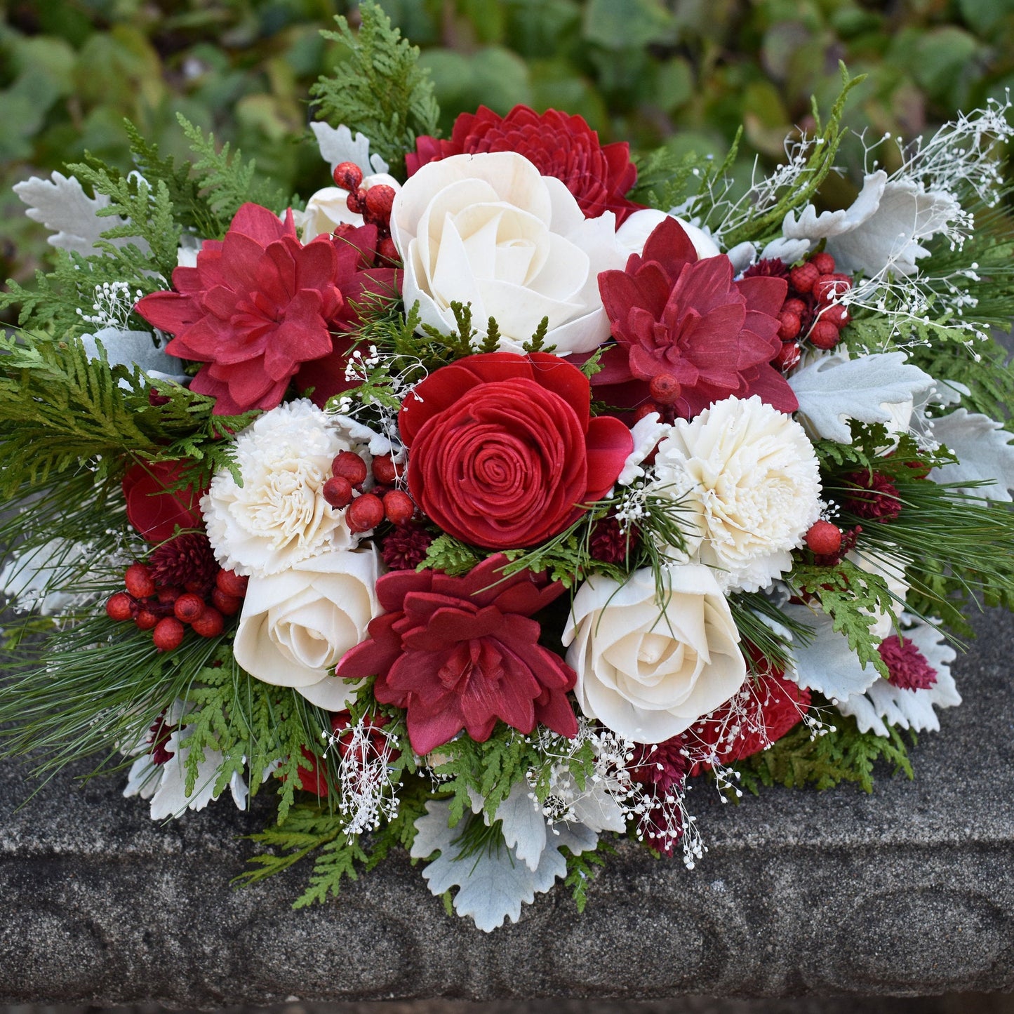 Classic Christmas Winter Wood Flower Bouquet