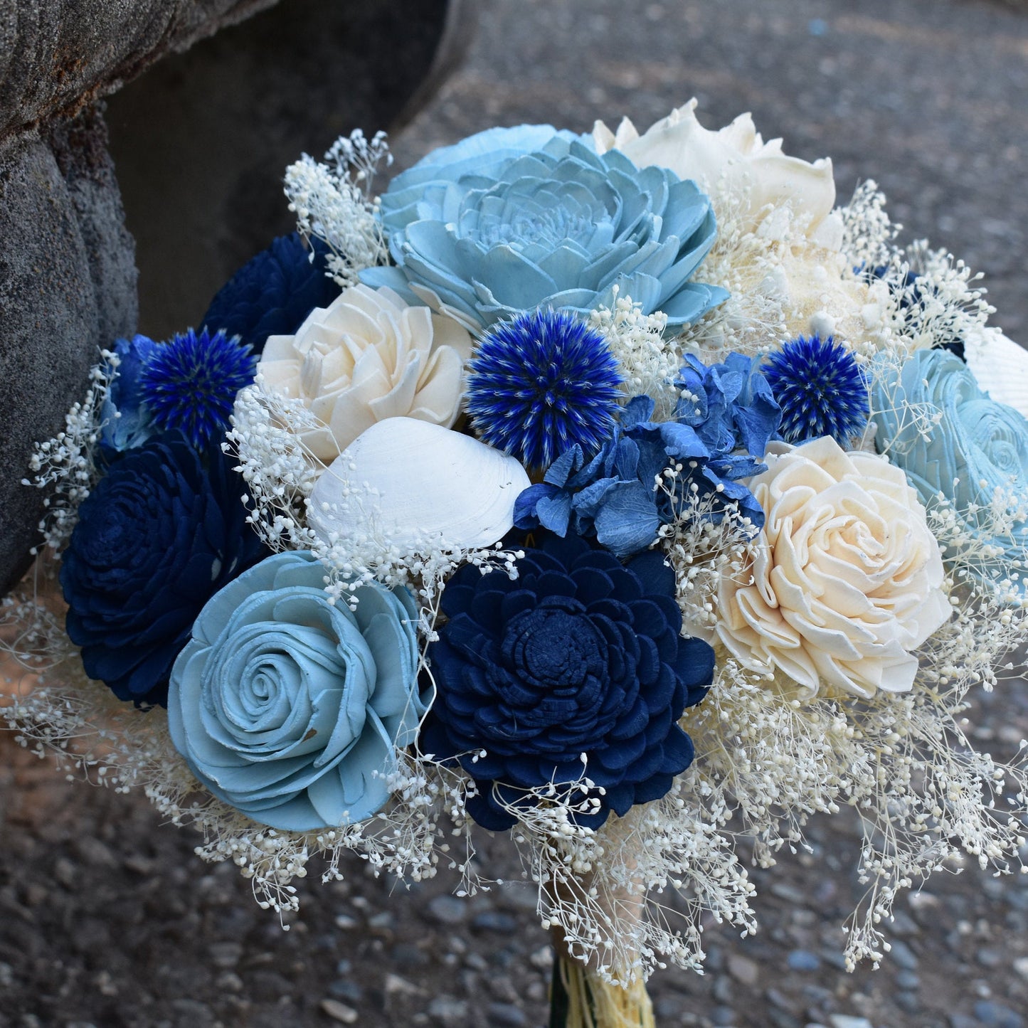 Nautical Blues Wood Flower Bouquet