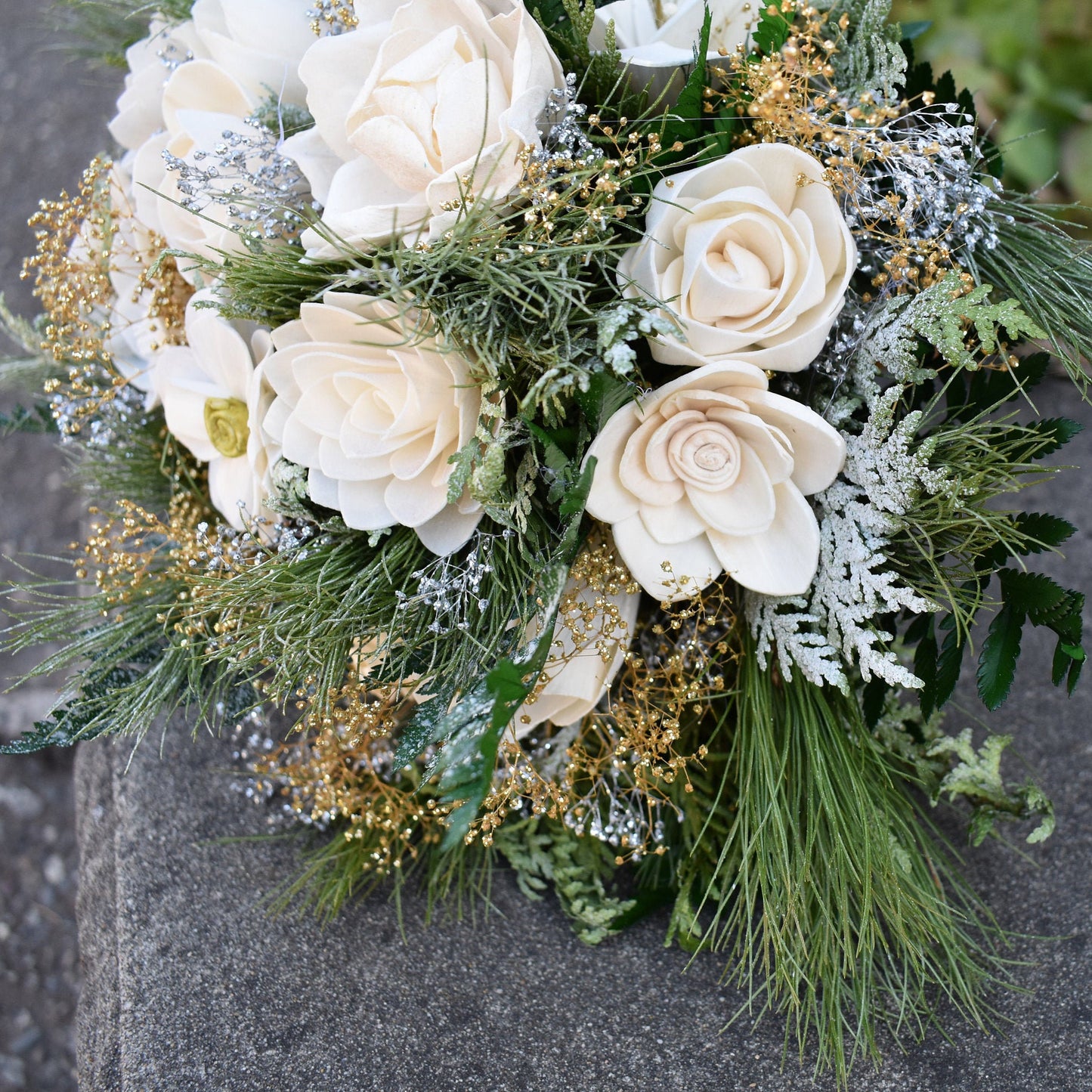 Winter Wonderland Christmas Wood Flower Bouquet