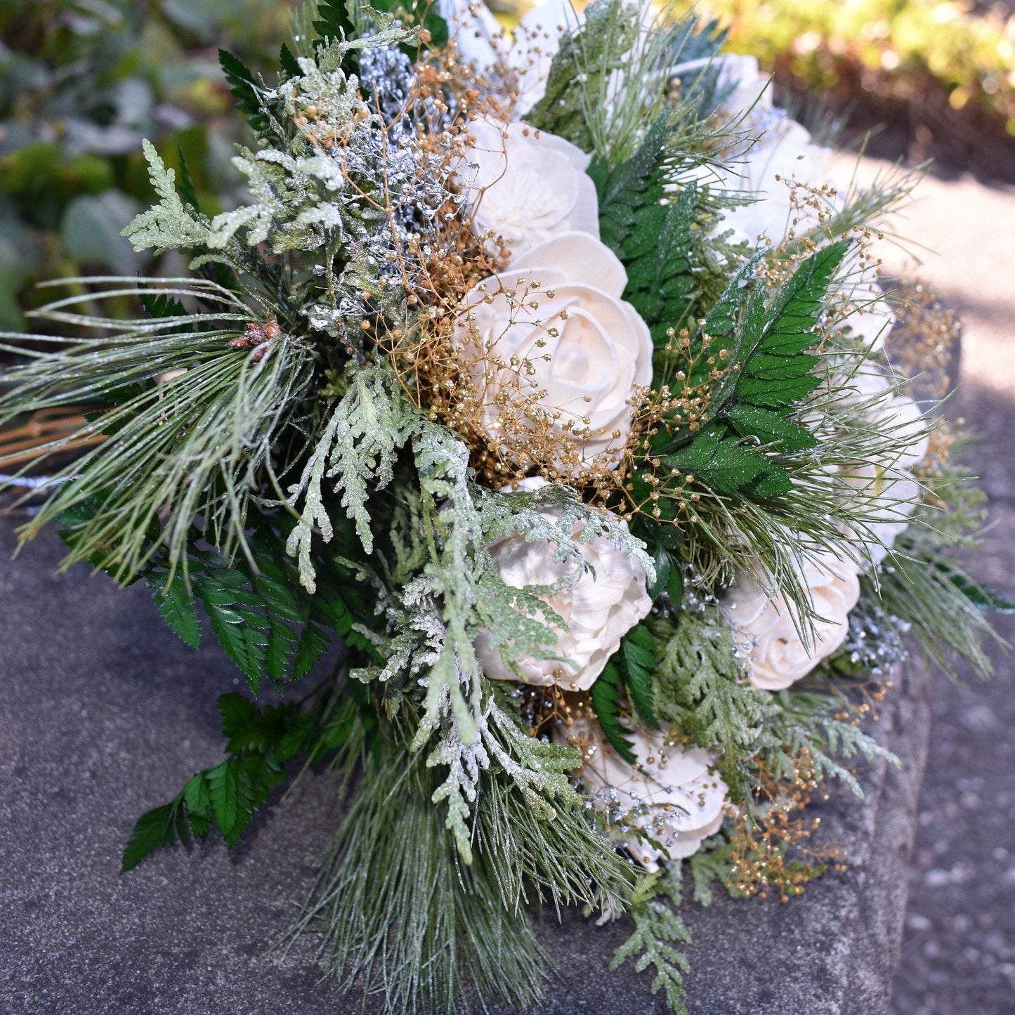 Winter Wonderland Christmas Wood Flower Bouquet