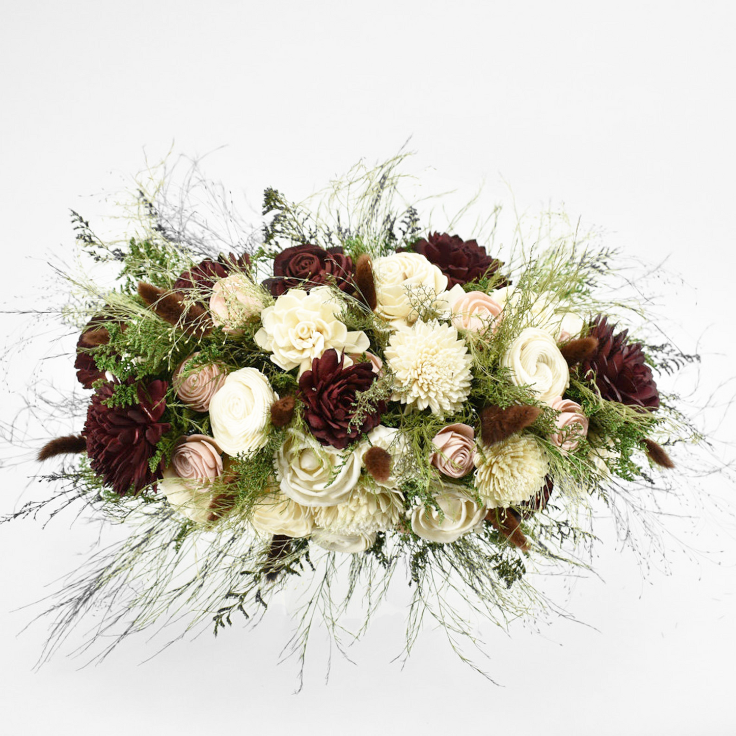 Marsala Wine Wood Flower Bouquet