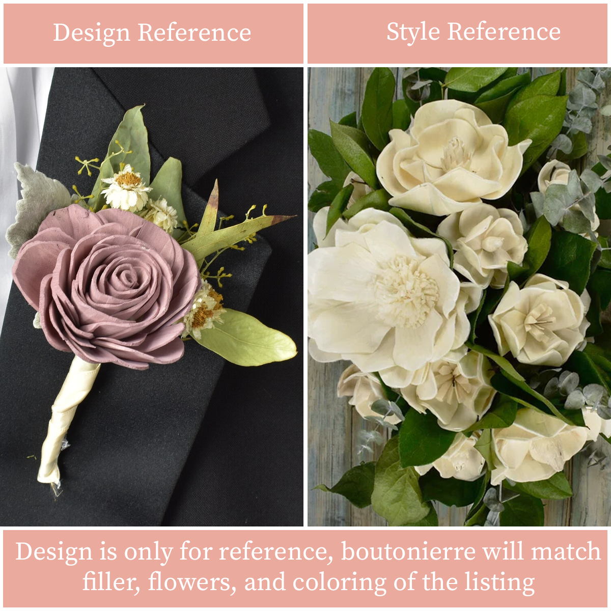 Simply Magnolia Wood Flower Bouquet Collection