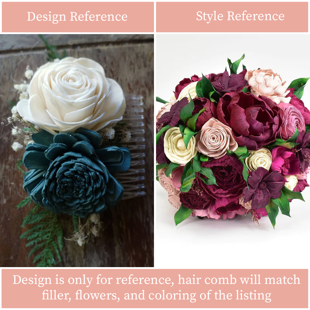 Perfectly Peony Wood Flower Bouquet Collection