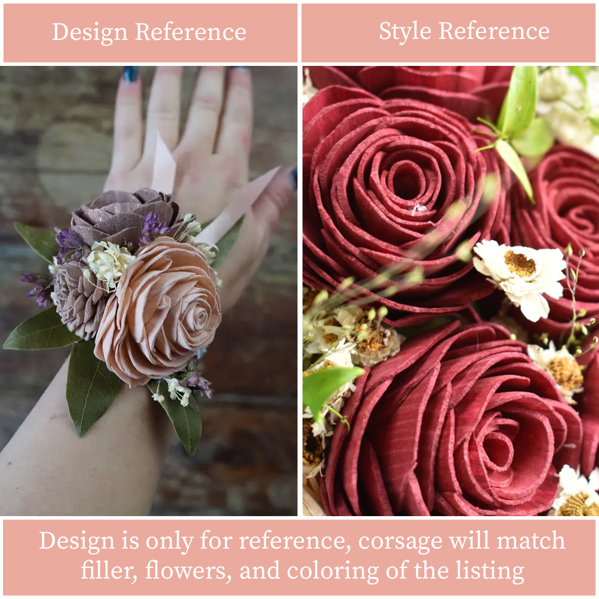 Rustic Rose Wood Flower Bouquet Collection